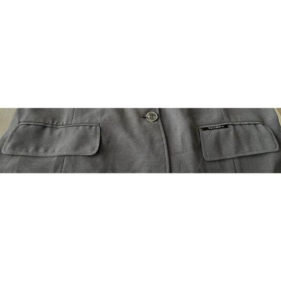 NALGAE FASHION SHORT SLEEVE JACKET TOP, WOMENS, L (99 TAG), DARK GREY, 2-BUTTON - Picture 6 of 7